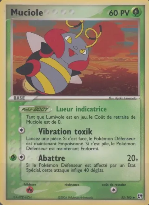 Carte Pokémon Muciole 053/100, extension EX Tempête de sable