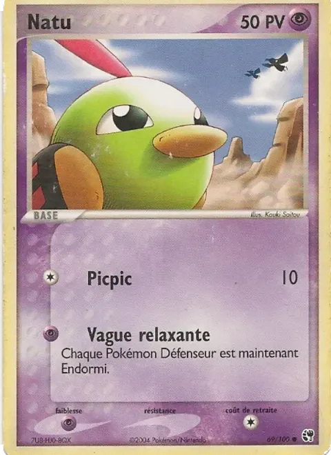 Carte Pokémon Natu 069/100, extension EX Tempête de sable
