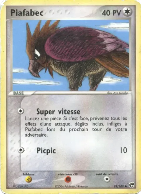 Carte Pokémon Piafabec 081/100, extension EX Tempête de sable