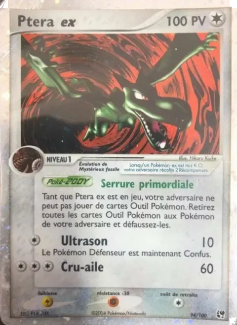 Carte Pokémon Ptera ex 094/100, extension EX Tempête de sable