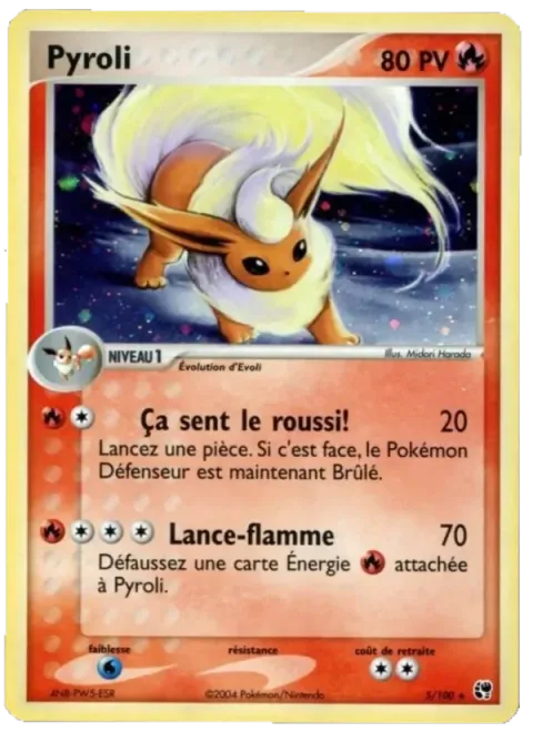 Carte Pokémon Pyroli 005/100, extension EX Tempête de sable