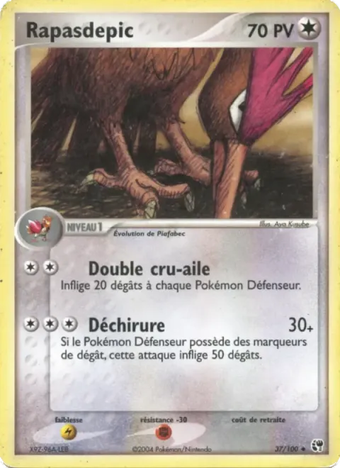 Carte Pokémon Rapasdepic 037/100, extension EX Tempête de sable