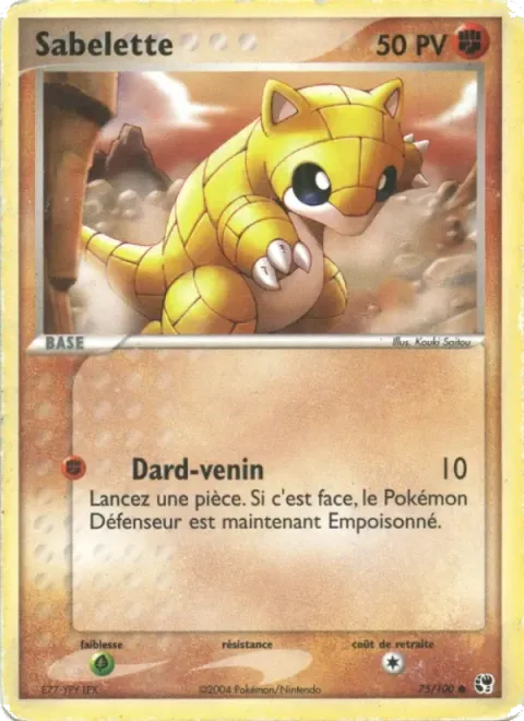 Carte Pokémon Sabelette 075/100, extension EX Tempête de sable