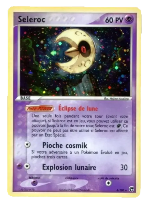 Carte Pokémon Séléroc 008/100, extension EX Tempête de sable