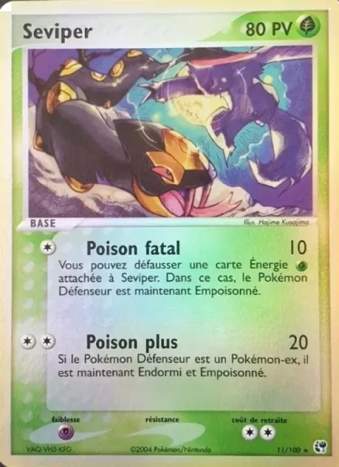 Carte Pokémon Séviper 011/100, extension EX Tempête de sable