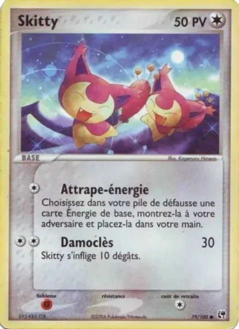 Carte Pokémon Skitty 079/100, extension EX Tempête de sable