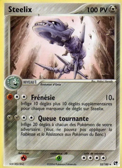 Carte Pokémon Steelix 023/100, extension EX Tempête de sable