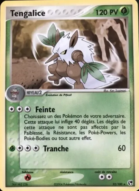 Carte Pokémon Tengalice 022/100, extension EX Tempête de sable