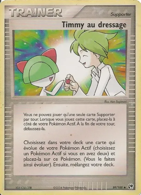 Carte Pokémon Timmy au dressage 089/100, extension EX Tempête de sable