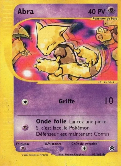 Carte Pokémon Abra 093/165, extension Expedition