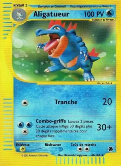 Carte Pokémon Aligatueur 046/165, extension Expedition