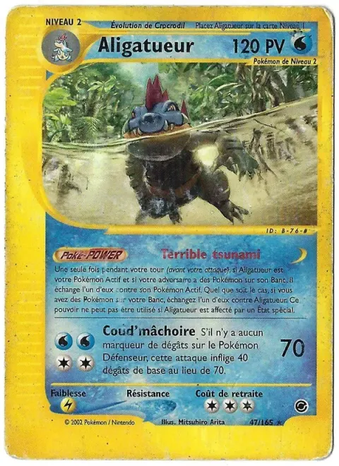 Carte Pokémon Aligatueur 047/165, extension Expedition