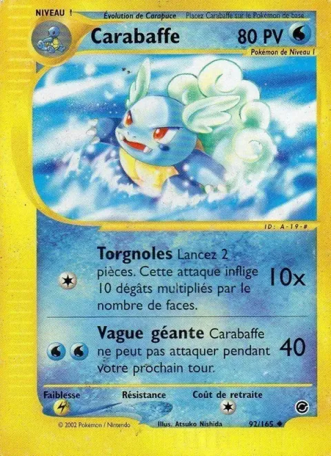 Carte Pokémon Carabaffe 092/165, extension Expedition