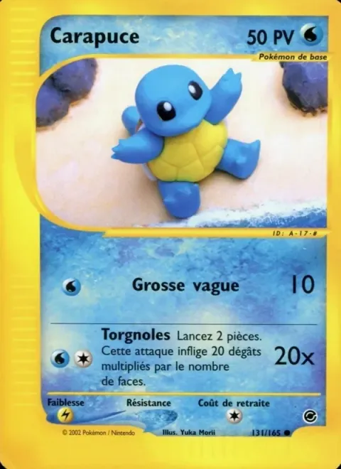 Carte Pokémon Carapuce 131/165, extension Expedition