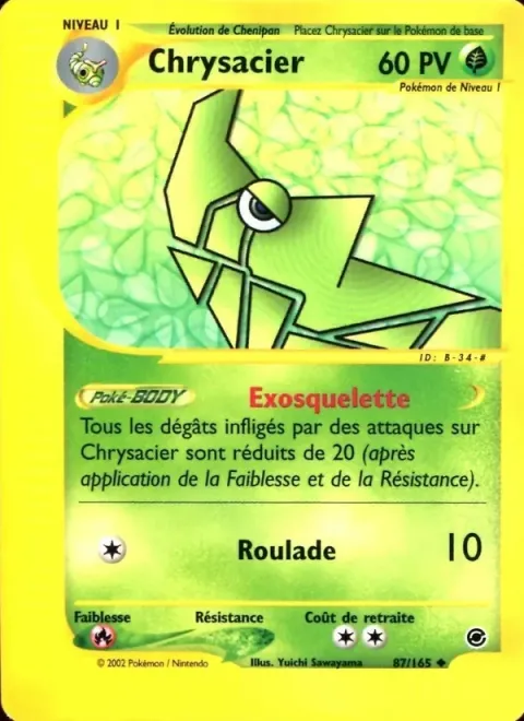 Carte Pokémon Chrysacier 087/165, extension Expedition