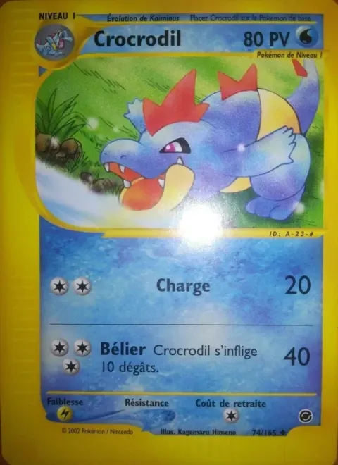 Carte Pokémon Crocrodil 074/165, extension Expedition