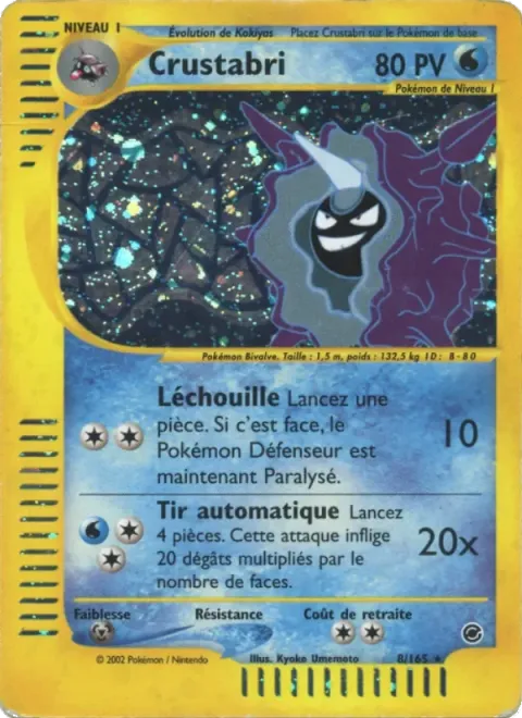 Carte Pokémon Crustabri 008/165, extension Expedition