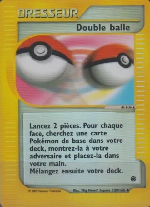 Carte Pokémon Double balle 139/165, extension Expedition