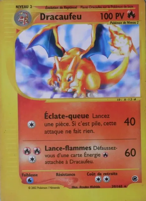 Carte Pokémon Dracaufeu 039/165, extension Expedition