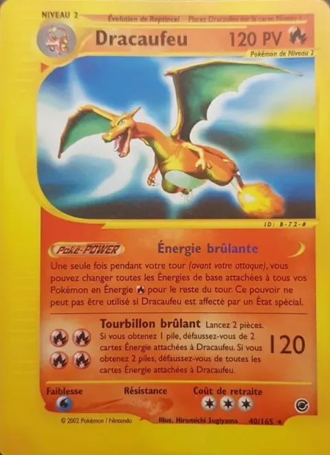 Carte Pokémon Dracaufeu 040/165, extension Expedition