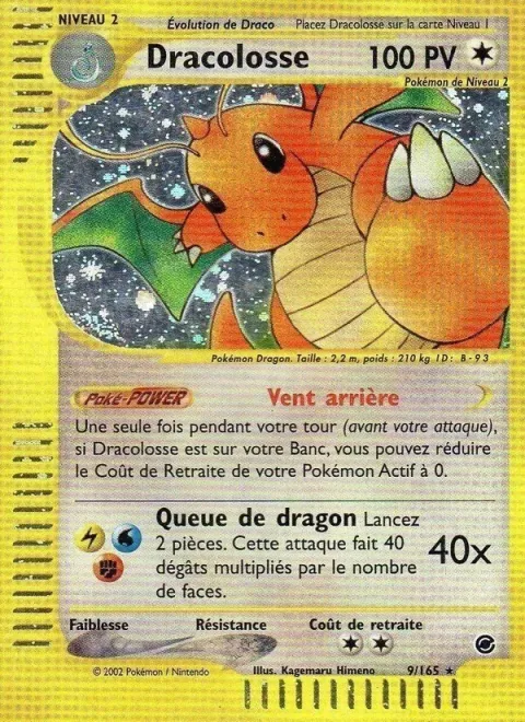 Carte Pokémon Dracolosse 009/165, extension Expedition