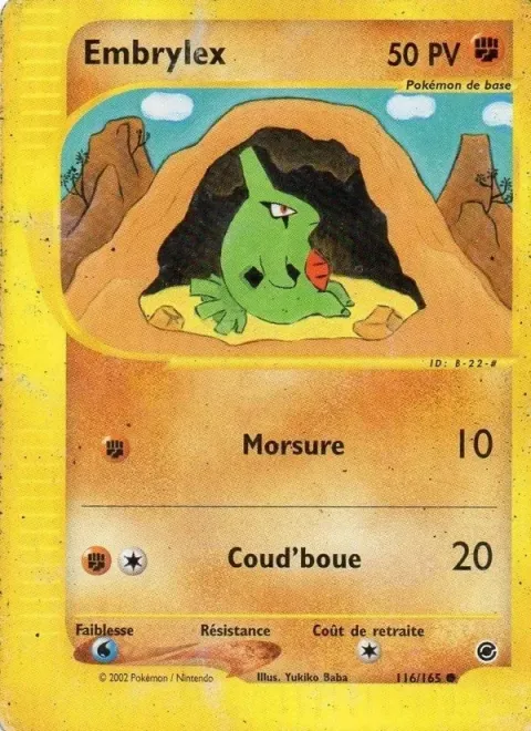 Carte Pokémon Embrylex 116/165, extension Expedition