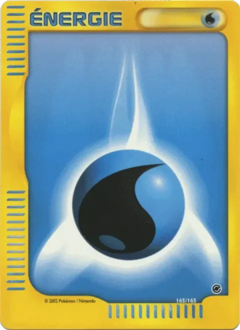 Carte Pokémon Énergie Eau 165/165, extension Expedition