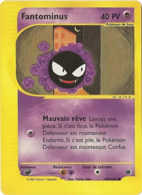 Carte Pokémon Fantominus 109/165, extension Expedition
