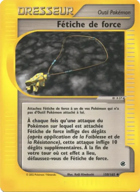 Carte Pokémon Fétiche de force 150/165, extension Expedition