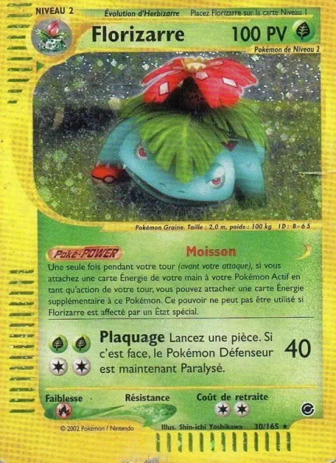 Carte Pokémon Florizarre 030/165, extension Expedition