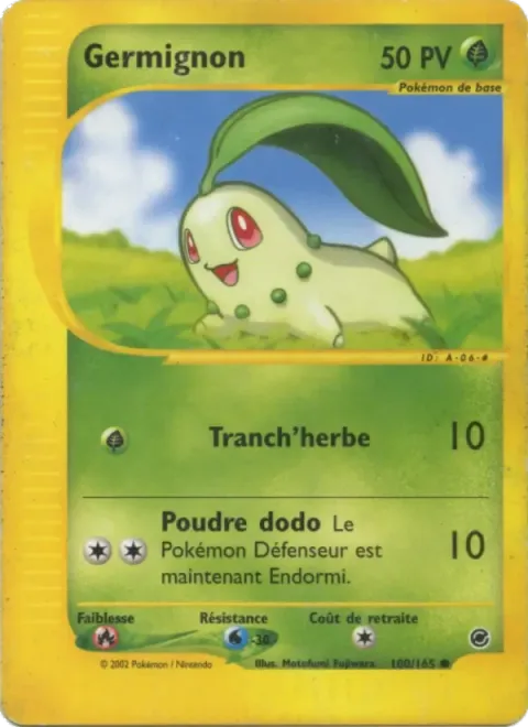 Carte Pokémon Germignon 100/165, extension Expedition