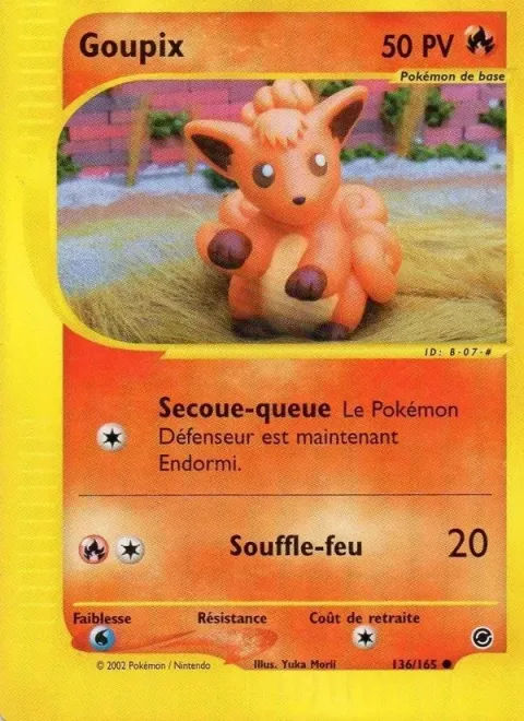 Carte Pokémon Goupix 136/165, extension Expedition