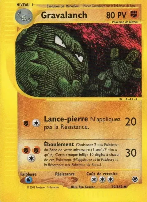 Carte Pokémon Gravalanch 079/165, extension Expedition