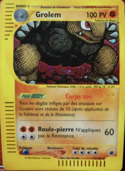 Carte Pokémon Grolem 014/165, extension Expedition