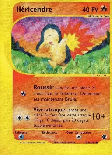 Carte Pokémon Héricendre 104/165, extension Expedition
