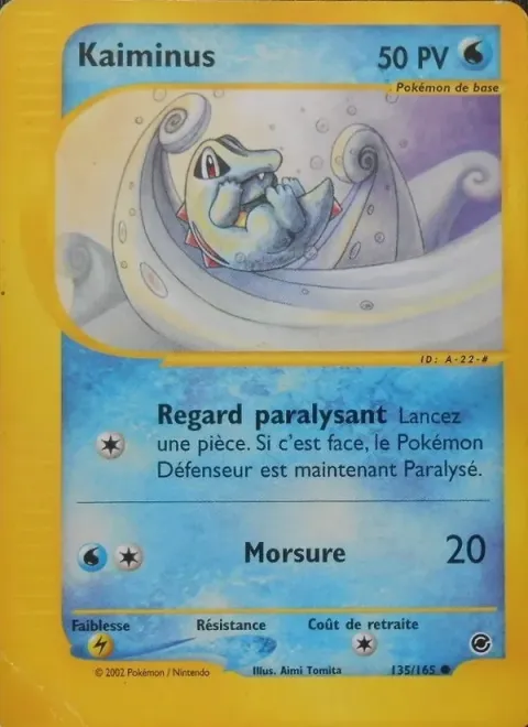 Carte Pokémon Kaiminus 135/165, extension Expedition