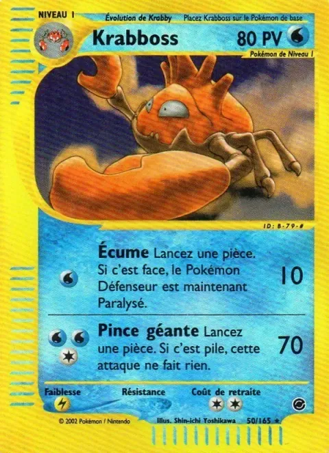 Carte Pokémon Krabboss 050/165, extension Expedition