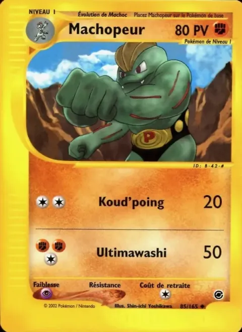 Carte Pokémon Machopeur 085/165, extension Expedition