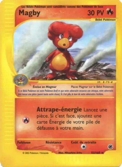 Carte Pokémon Magby 052/165, extension Expedition