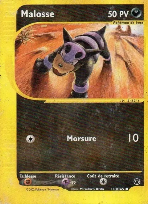Carte Pokémon Malosse 113/165, extension Expedition