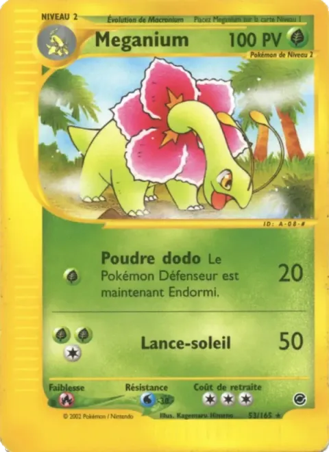Carte Pokémon Méganium 053/165, extension Expedition
