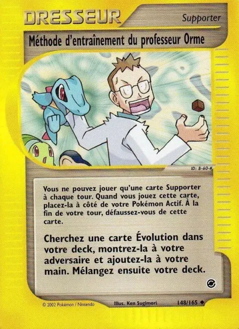 Carte Pokémon Méthode d’entraînement du professeur Orme 148/165, extension Expedition