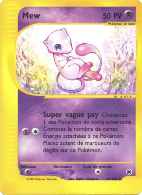 Carte Pokémon Mew 055/165, extension Expedition