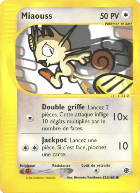 Carte Pokémon Miaouss 121/165, extension Expedition