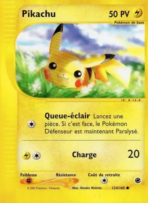 Carte Pokémon Pikachu 124/165, extension Expedition