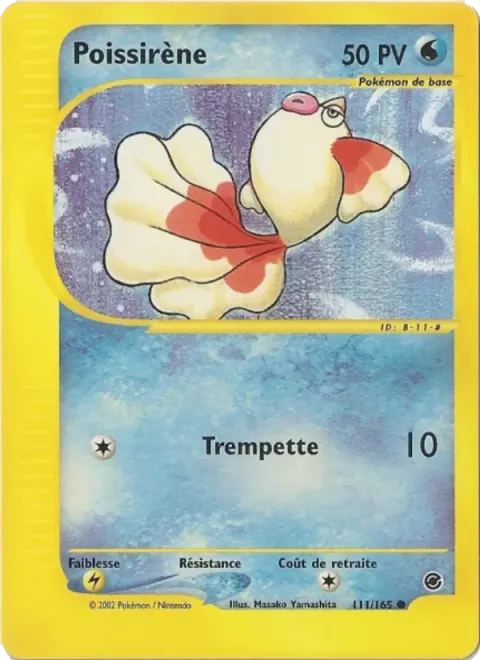 Carte Pokémon Poissirène 111/165, extension Expedition