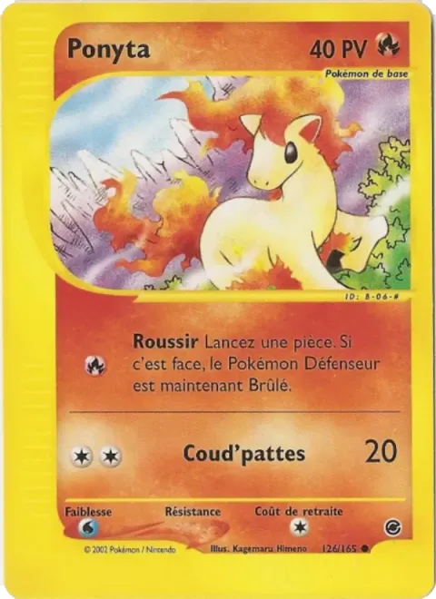 Carte Pokémon Ponyta 126/165, extension Expedition