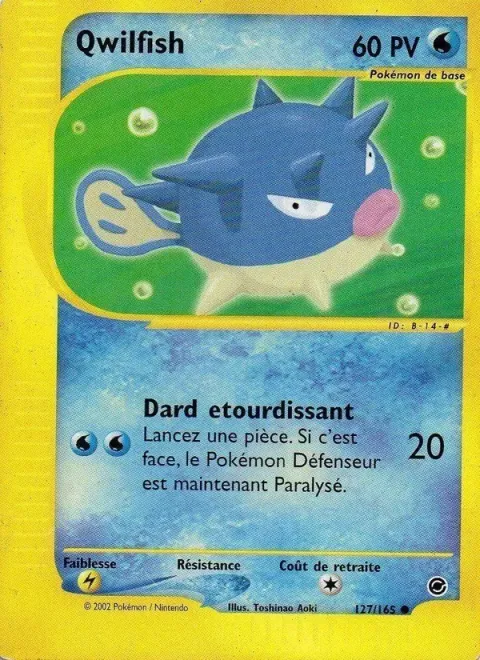 Carte Pokémon Qwilfish 127/165, extension Expedition