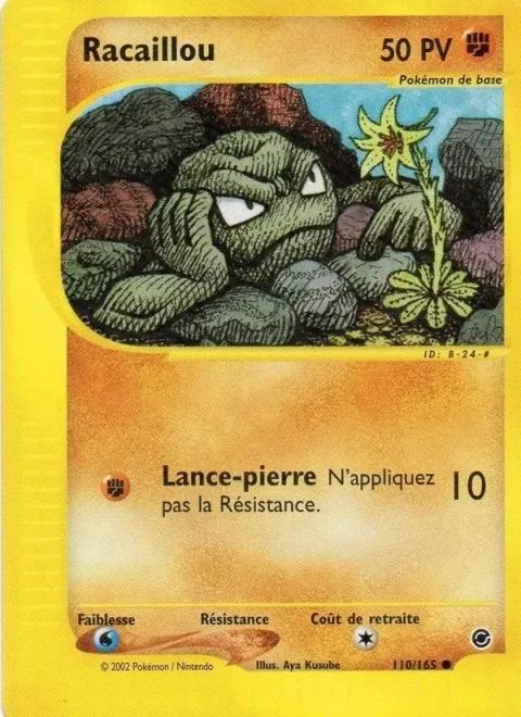 Carte Pokémon Racaillou 110/165, extension Expedition