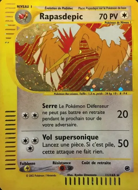 Carte Pokémon Rapasdepic 011/165, extension Expedition